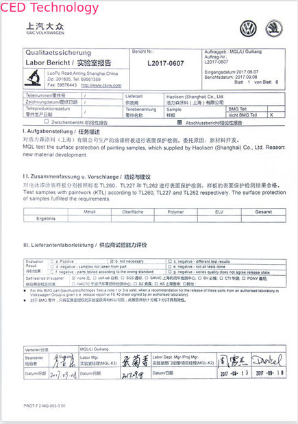 ประเทศจีน HLS Coatings （Shanghai）Co.Ltd รับรอง